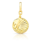 Pingente Folheado a Ouro Redondo Signo Virgem Texturizado e Liso
