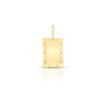 Pingente de Prata 925 Banhada a Ouro Liso Retangular Trabalhado