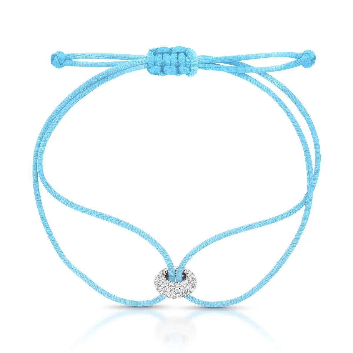 Pulseira de Prata 925 Regulável em Fio Encerado com Zircônias
