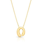 Colar Folheado a Ouro com Pingente Oval Abaulado e Vazado
