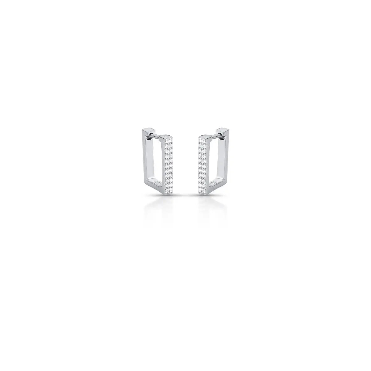 Argola de Prata 925 Retangular com Zircônias
