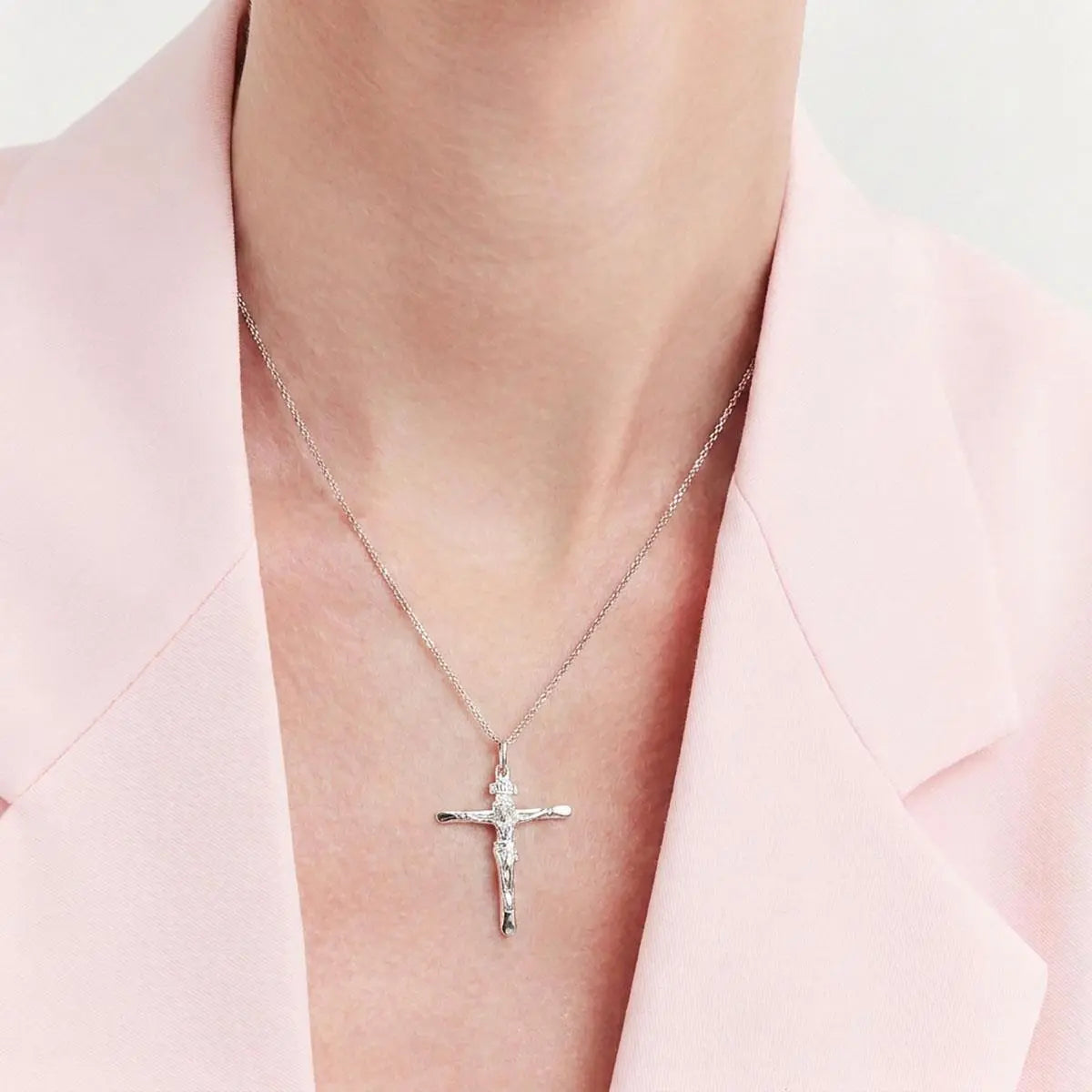 Pingente de Prata 925 Imagem Jesus Cristo em Cruz