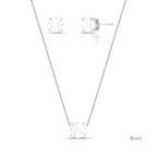Conjunto Brinco e Colar com Zircônia Redonda