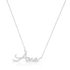 Gargantilha de Prata 925 e Moissanite Nome com Até 4 Letras