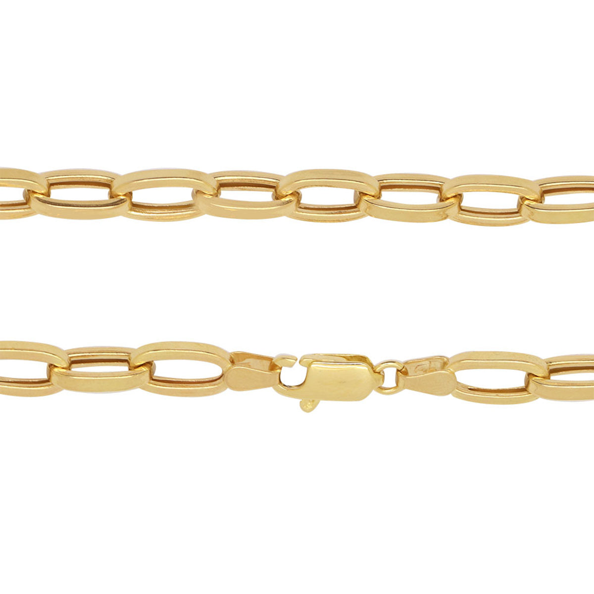 Corrente de Elos da Rainha Bitola 5,50 mm 70 cm em Ouro 18K