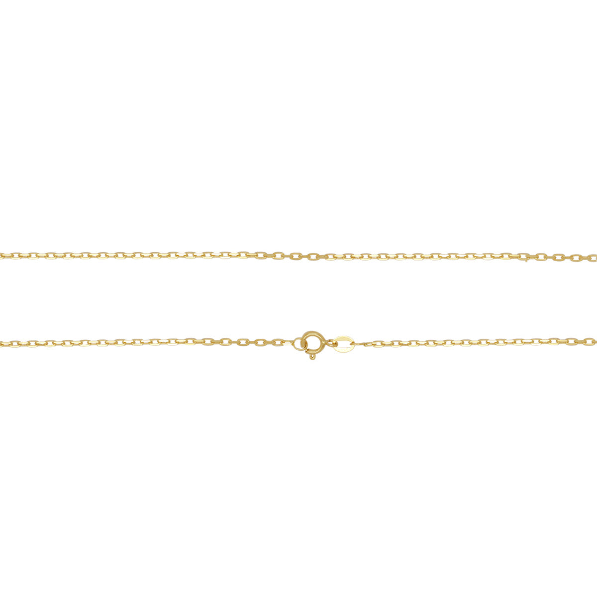 Corrente de Elos da Rainha Desquinada Bitola 1,30 mm 70 cm em Ouro 18K