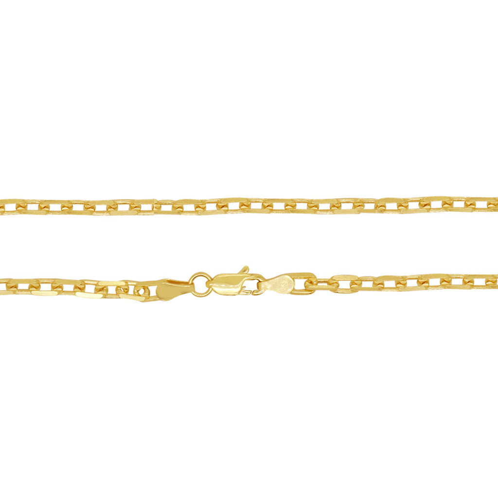 Corrente de Elos da Rainha Desquinada Bitola 3,30 mm 70 cm em Ouro 18K