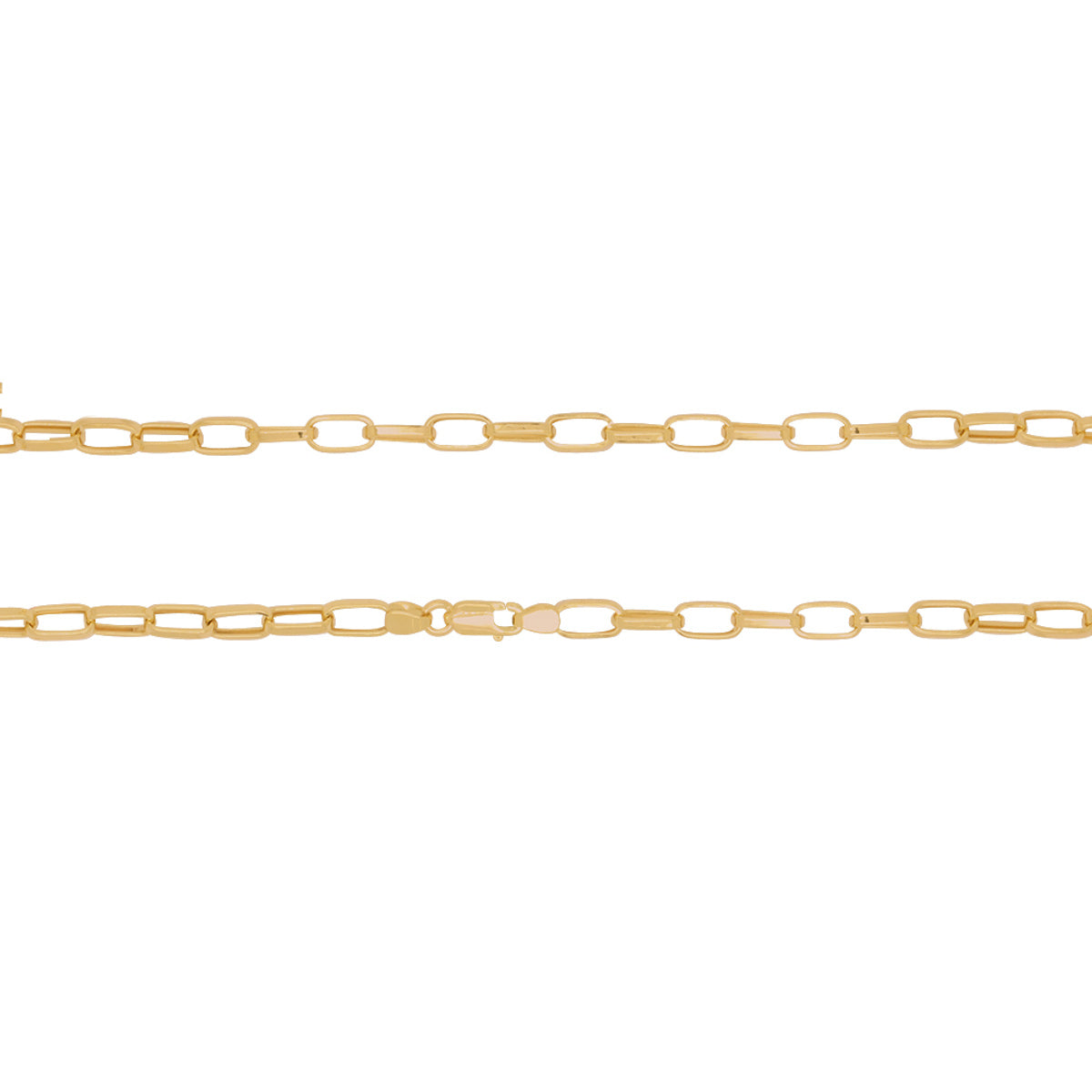 Corrente de Elos da Rainha Oca Bitola 2,70 mm em Ouro 18K