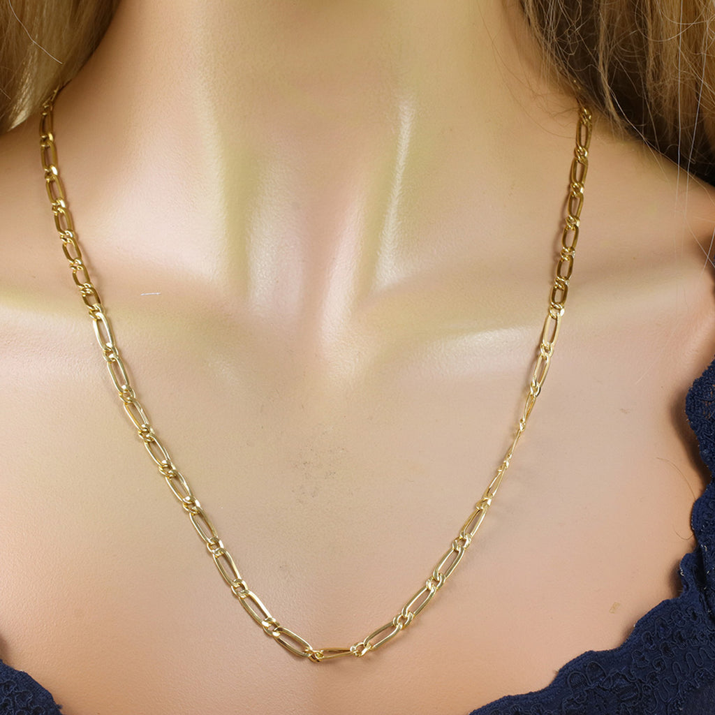 Corrente Groumet 1x1 Bitola 4,20 mm 60 cm em Ouro 18K
