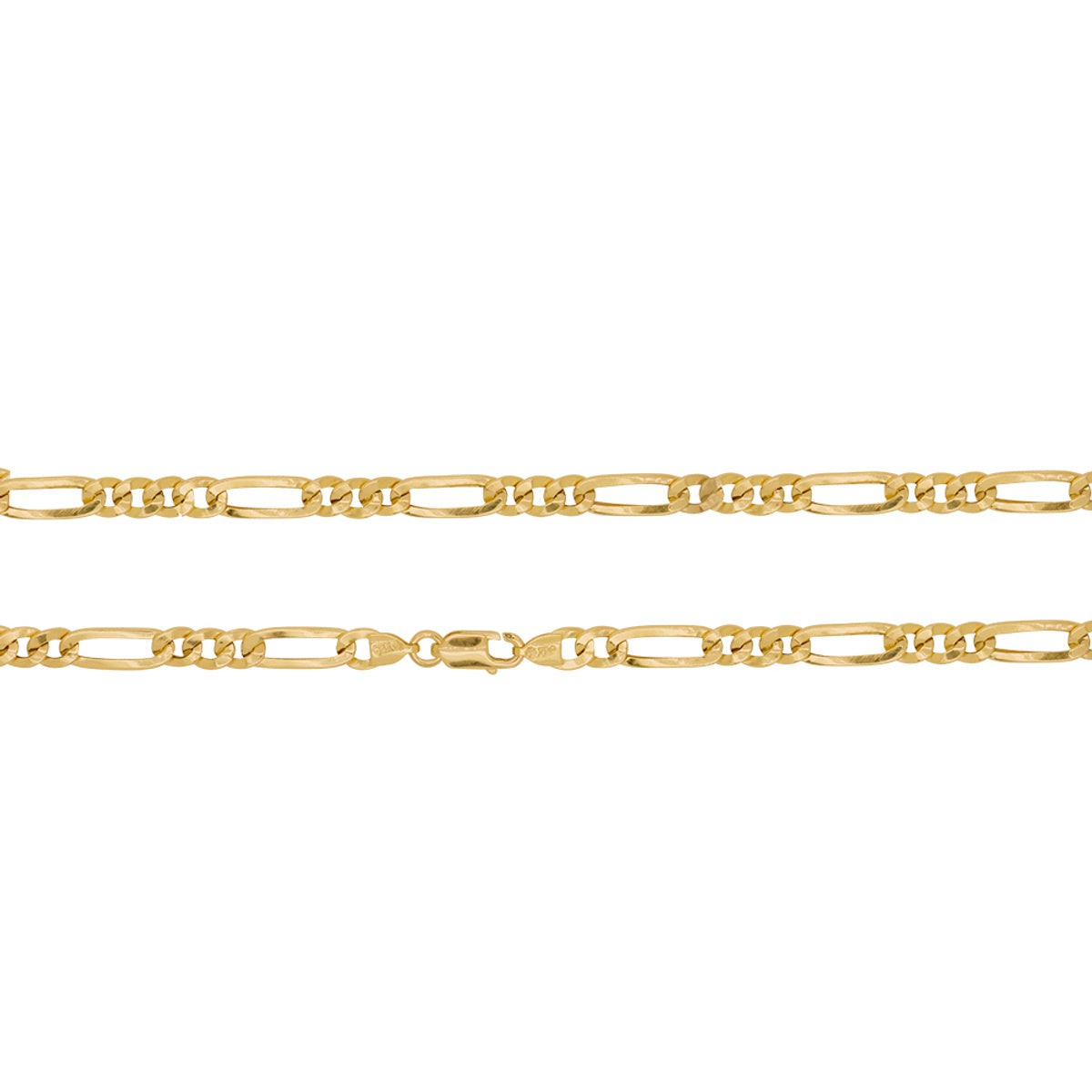 Corrente Groumet 3x1 Achatada Bitola 4,50 mm em Ouro 18K