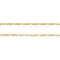 Corrente Groumet 3x1 Batida Bitola 3,80 mm em Ouro 18K