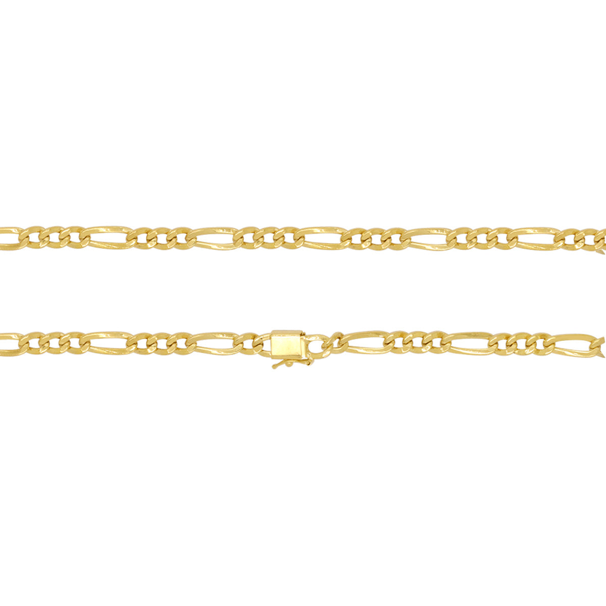 Corrente Groumet 3x1 Batida Bitola 4,60 mm em Ouro 18K