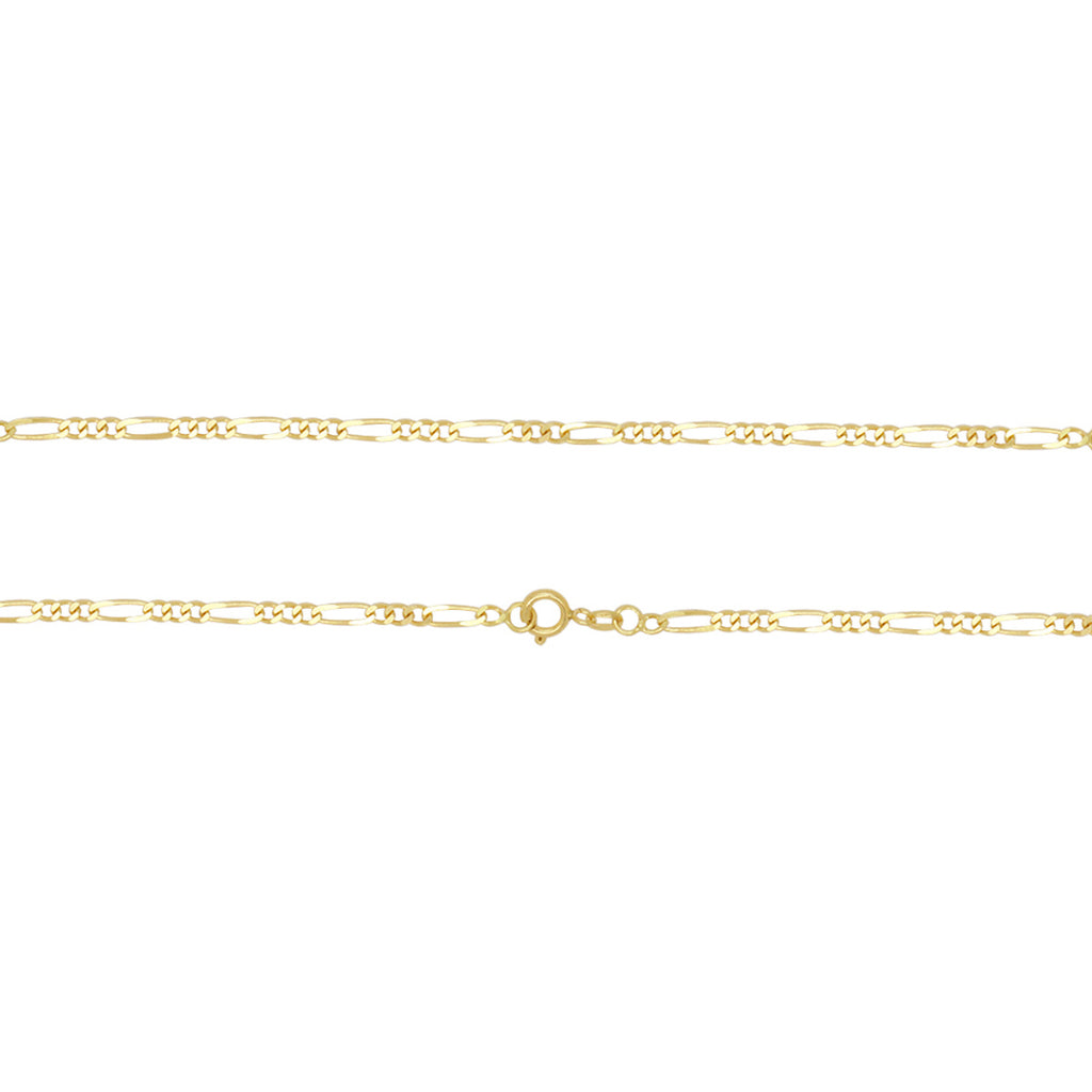 Corrente Groumet 3x1 Bitola 2,20 mm em Ouro 18K