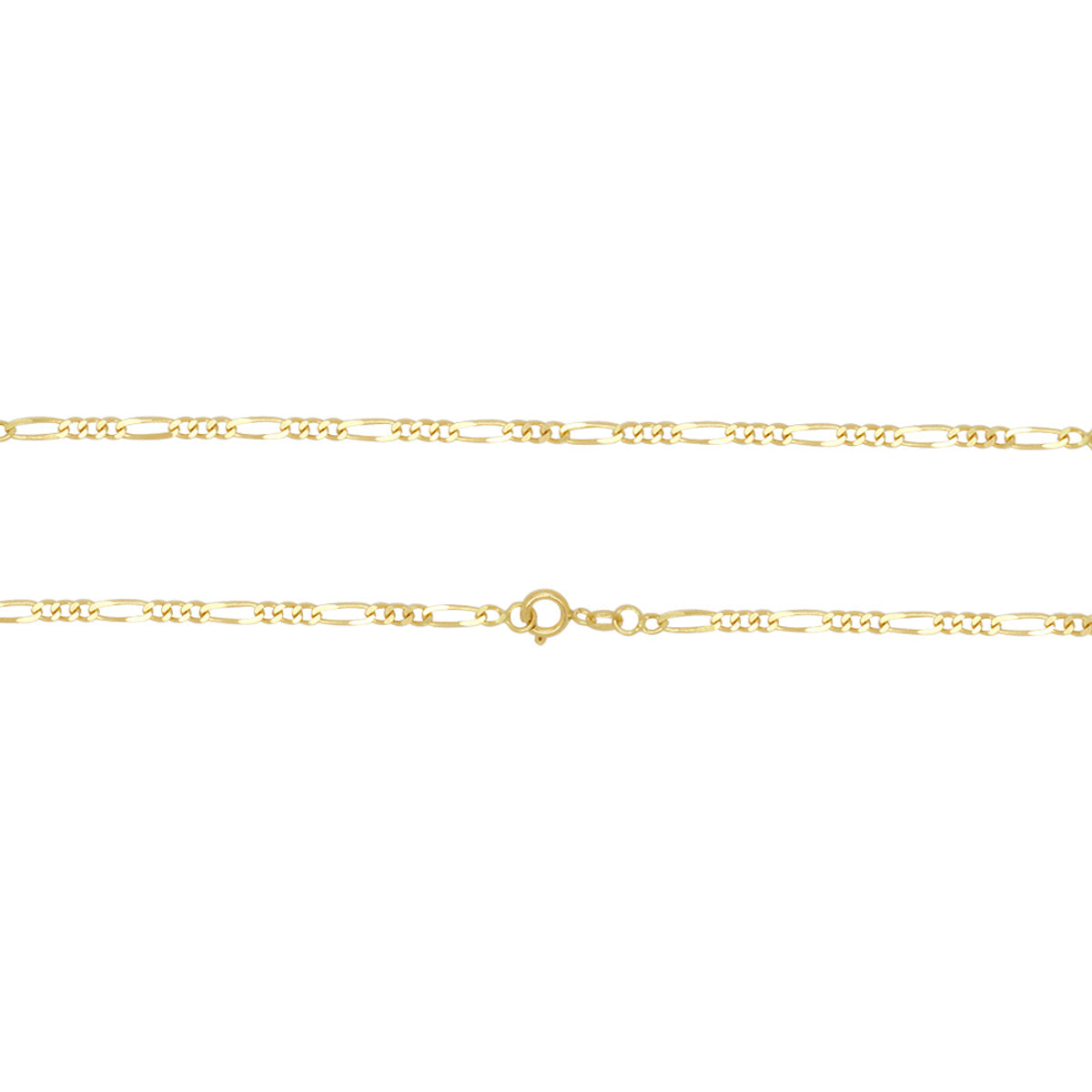 Corrente Groumet 3x1 Bitola 2,20 mm em Ouro 18K