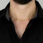 Corrente Groumet 3x1 Bitola 2,20 mm em Ouro 18K