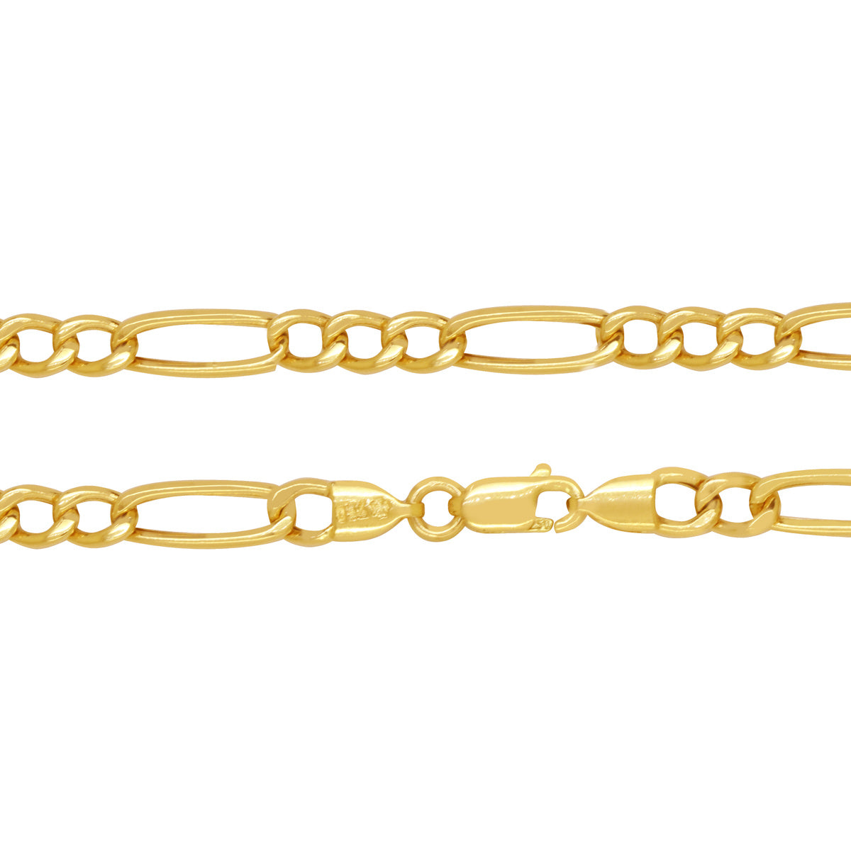 Corrente Groumet 3x1 Bitola 3,00 mm 60 cm em Ouro 18K