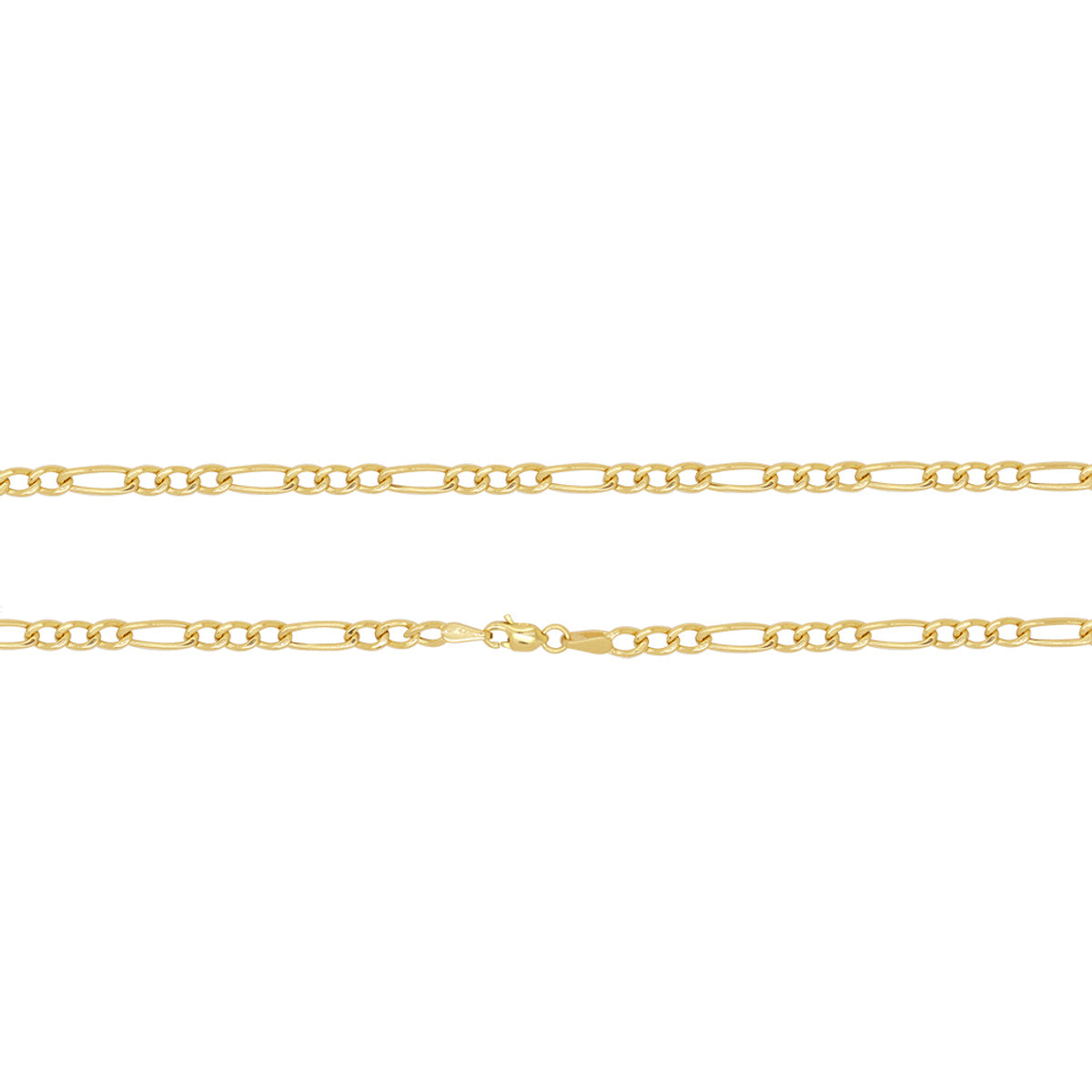 Corrente Groumet 3x1 Bitola 3,00 mm 60 cm em Ouro 18K