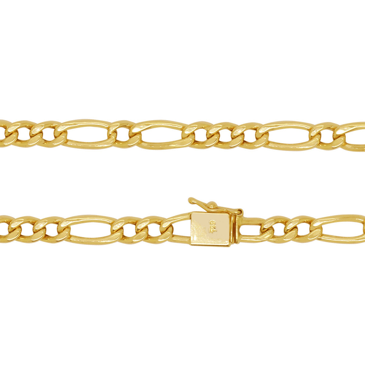 Corrente Groumet 3x1 Bitola 4,40 mm 60 cm em Ouro 18K