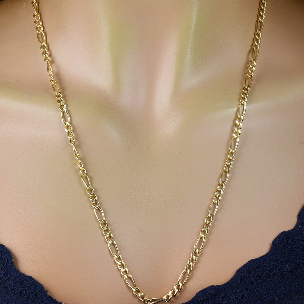 Corrente Groumet 3x1 Bitola 4,40 mm 60 cm em Ouro 18K