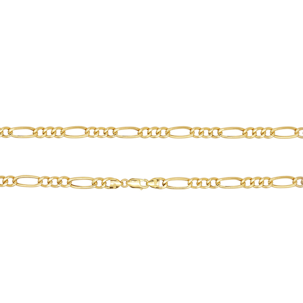 Corrente Groumet 3x1 Bitola 5,00 mm 60 cm em Ouro 18K