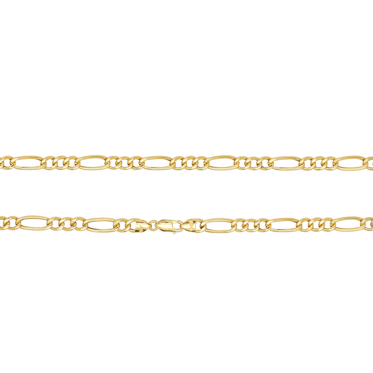 Corrente Groumet 3x1 Bitola 5,00 mm 60 cm em Ouro 18K