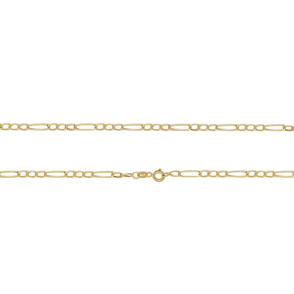 Corrente Groumet 3x1 Bitola 2,50 mm 70 cm em Ouro 18K