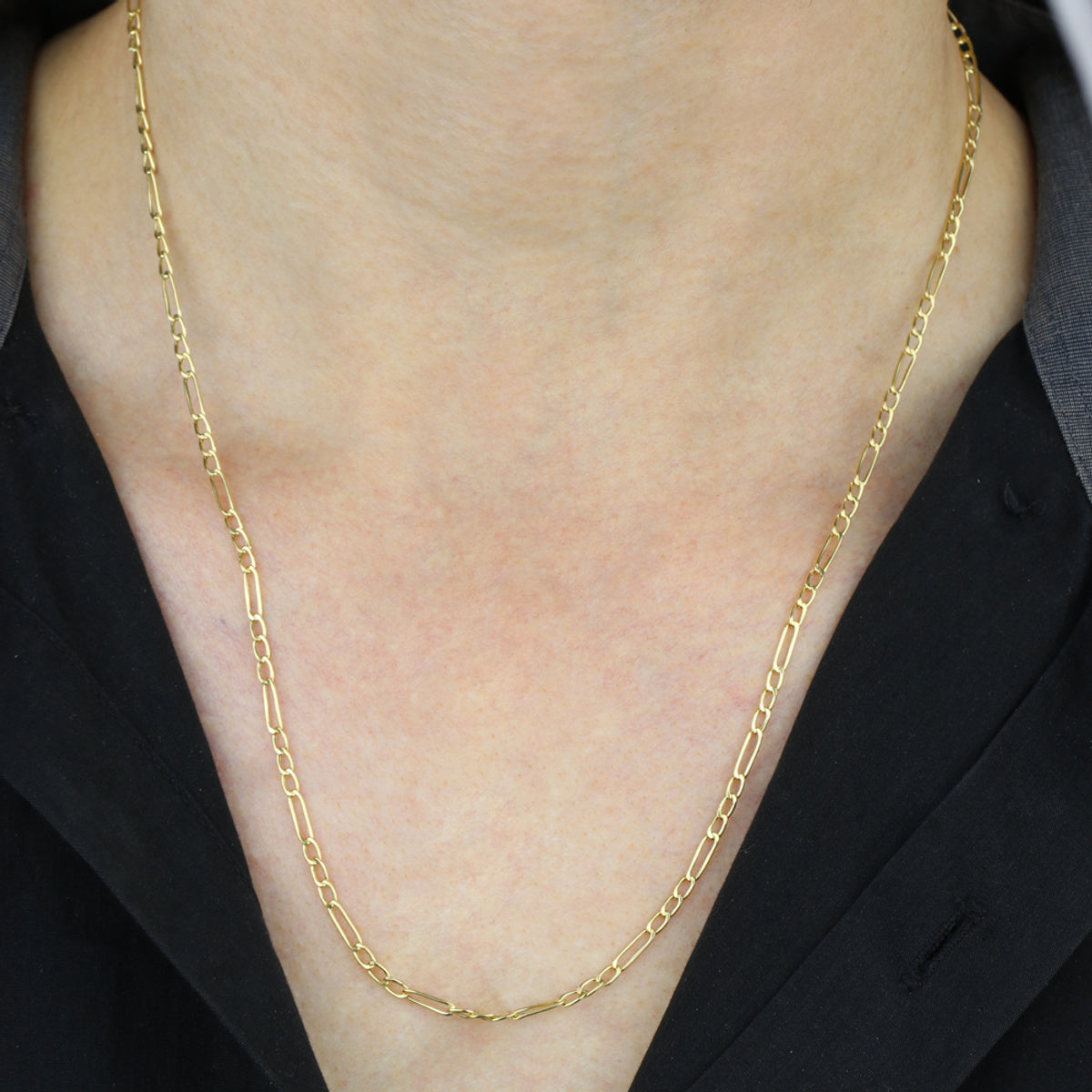 Corrente Groumet 3x1 Bitola 2,50 mm 70 cm em Ouro 18K