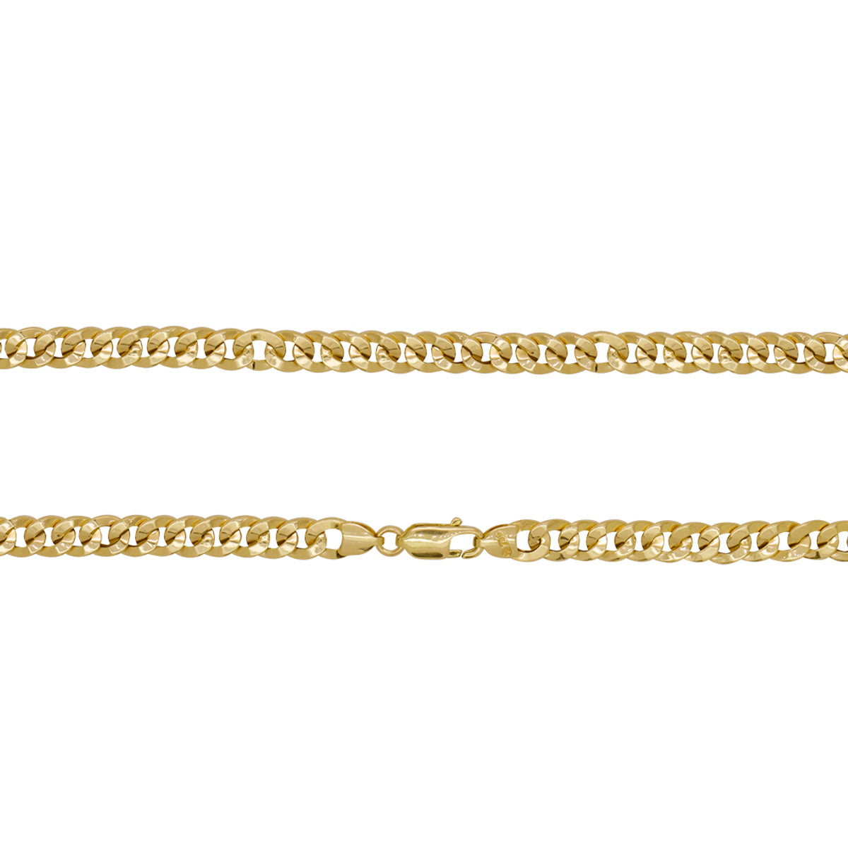 Corrente Groumet Achatada Bitola 5,00 mm em Ouro 18K