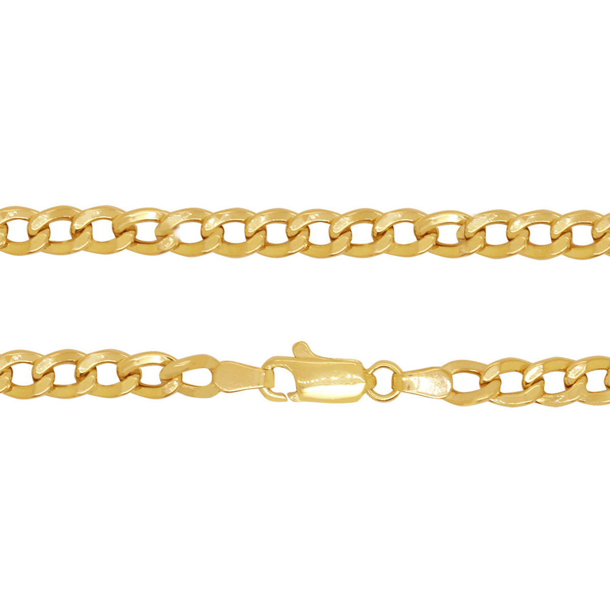Corrente Groumet Batida Bitola 4,60 mm 60 cm em Ouro 18K
