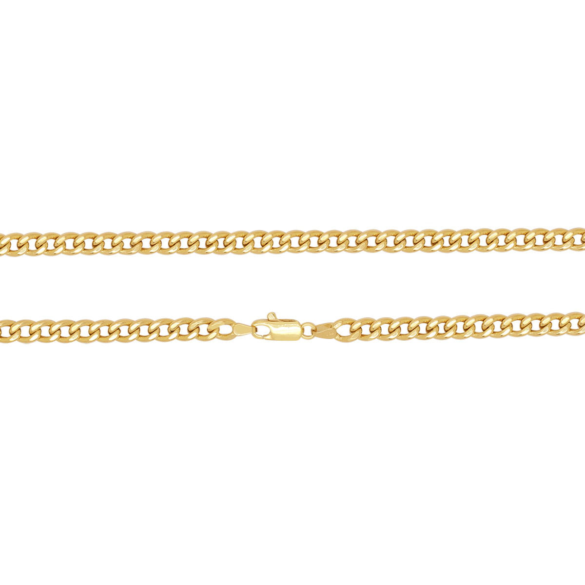 Corrente Groumet Batida Bitola 5,20 mm 60 cm em Ouro 18K