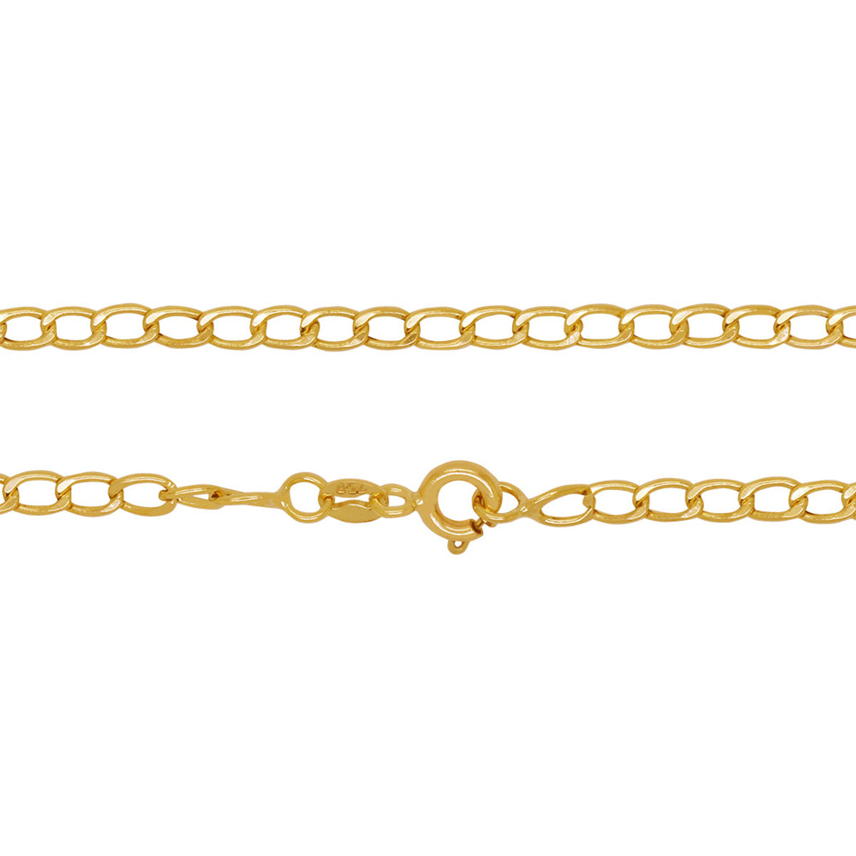 Corrente Groumet Bitola 2,50 mm 60 cm em Ouro 18K