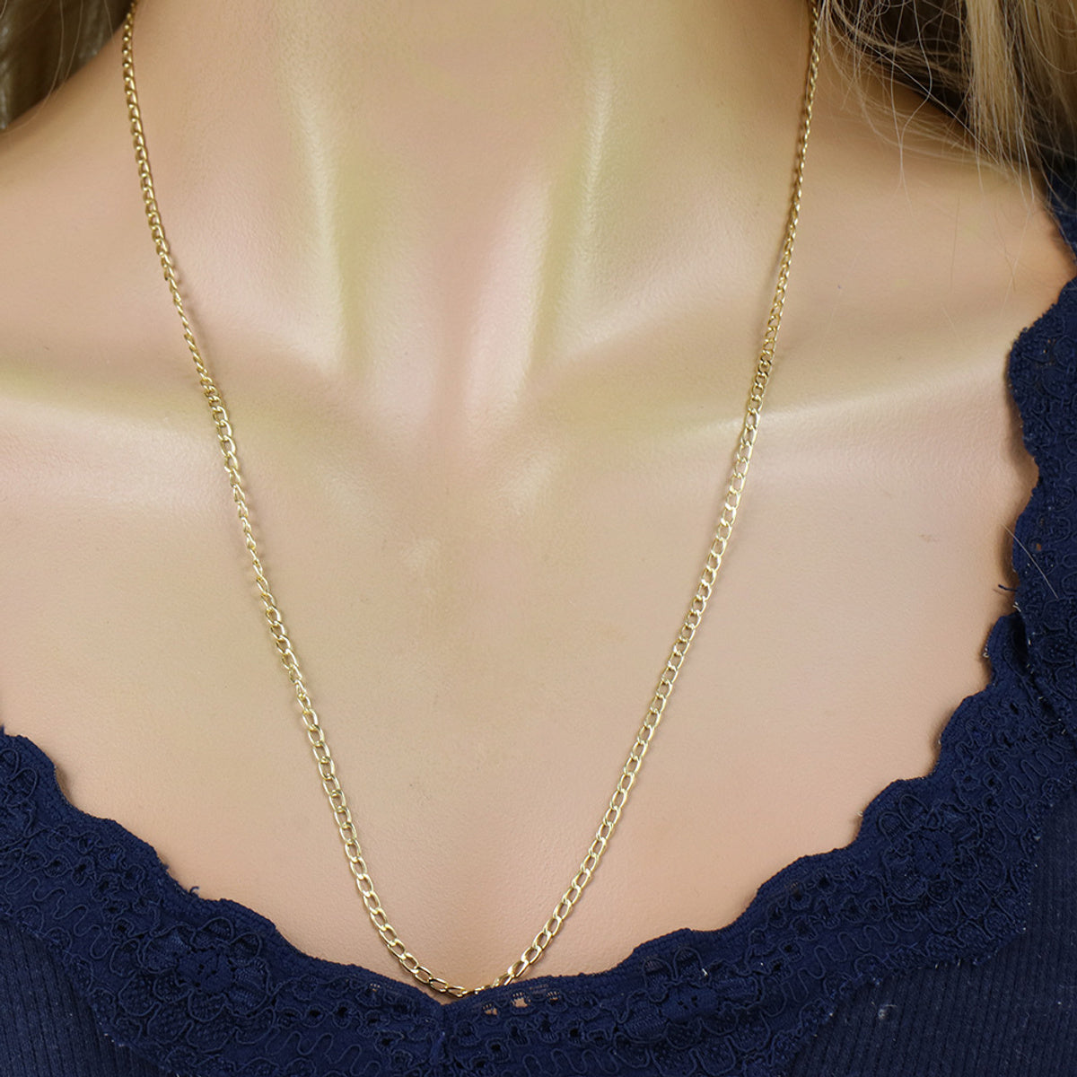 Corrente Groumet Bitola 2,50 mm 60 cm em Ouro 18K