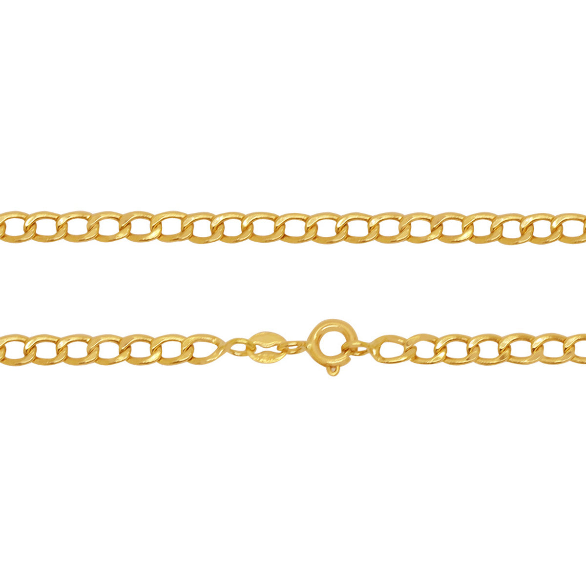 Corrente Groumet Bitola 3,00 mm 50 cm em Ouro 18K