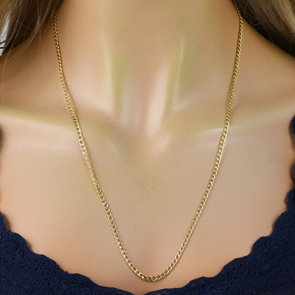 Corrente Groumet Bitola 3,00 mm 50 cm em Ouro 18K