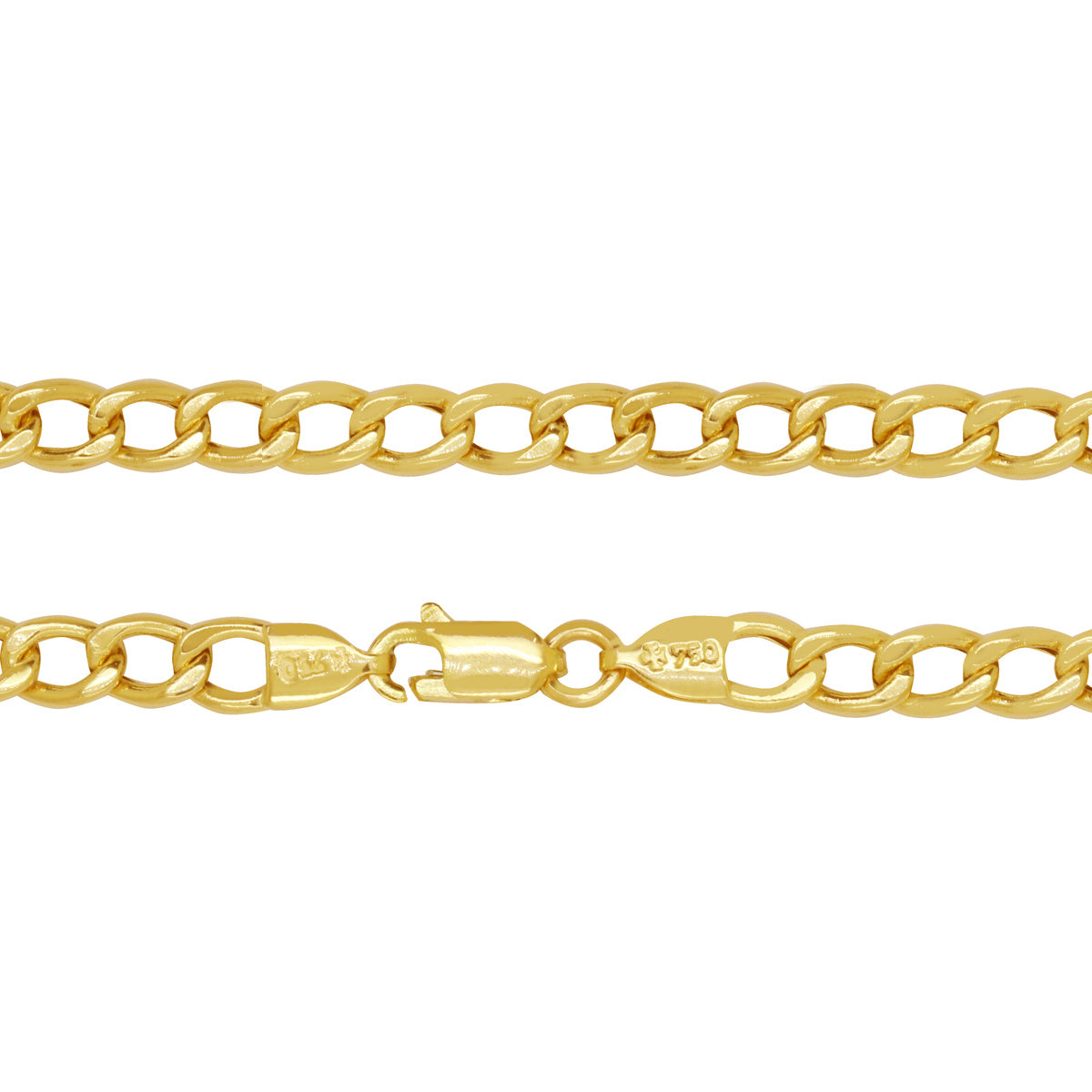 Corrente Groumet Bitola 3,50 mm 70 cm em Ouro 18K