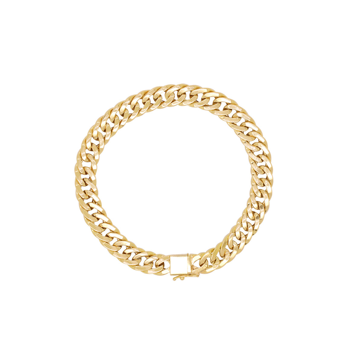 Pulseira Groumet Dupla Batida Bitola 8,80 mm 19 cm em Ouro 18K