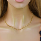 Corrente Portuguesa Bitola 4,00 mm 45 cm em Ouro 18K