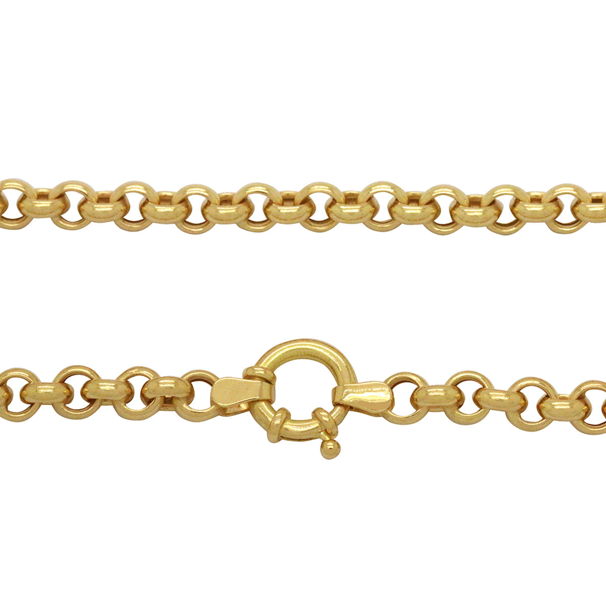 Corrente Portuguesa Bitola 5,00 mm 50 cm em Ouro 18K