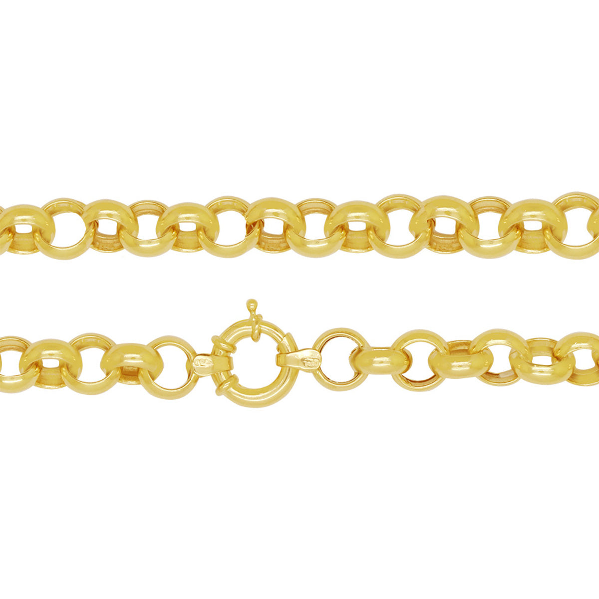 Corrente Portuguesa Bitola 8,00 mm 45 cm em Ouro 18K