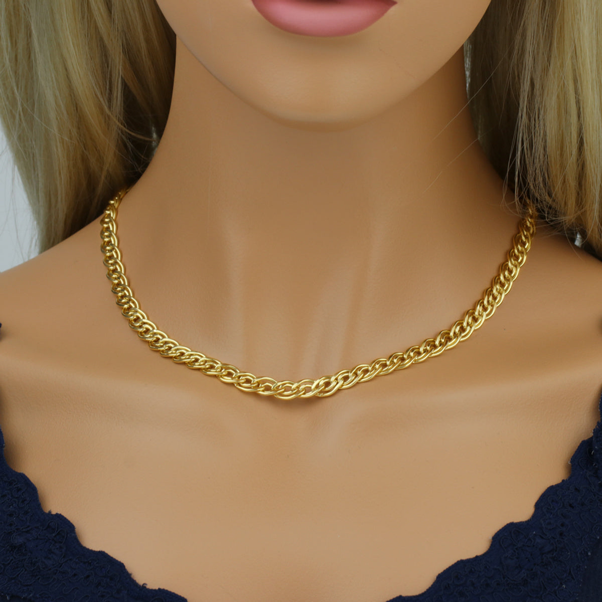Corrente Romana Bitola 7,00 mm em Ouro 18K
