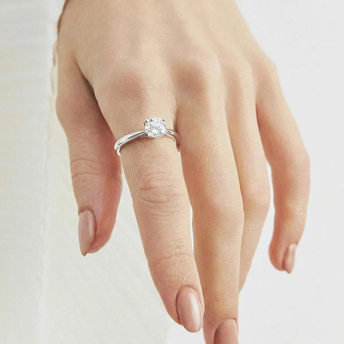 Anel de Prata 925 Solitário Pedra Moissanite 8mm