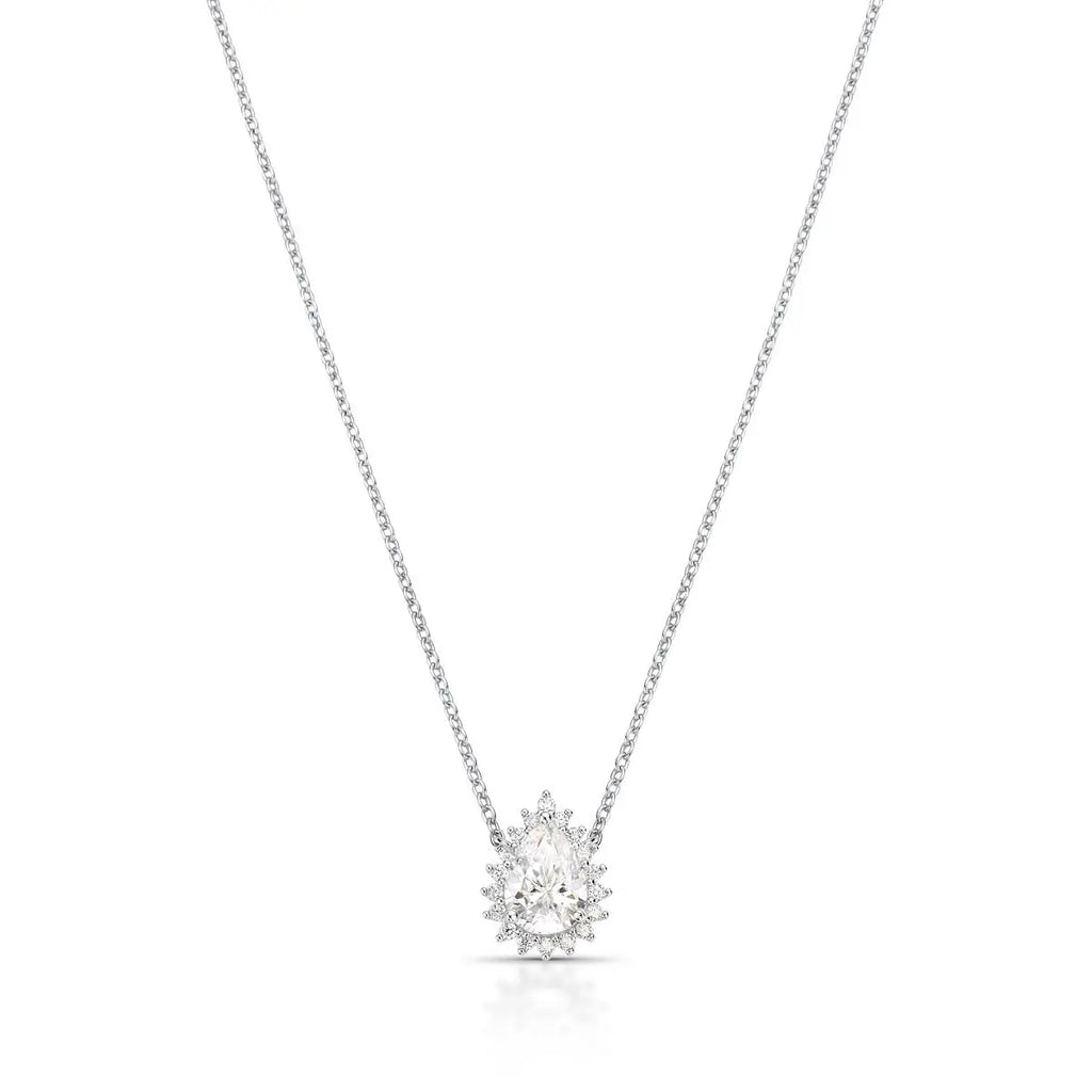 Colar de Prata 925 de Gota em Pedras Moissanites