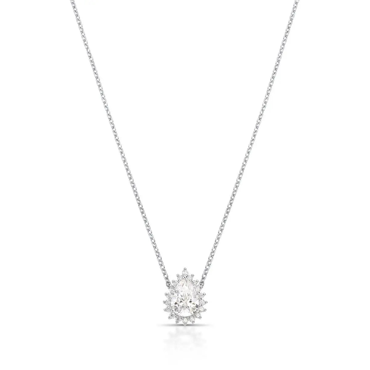 Colar de Prata 925 de Gota em Pedras Moissanites