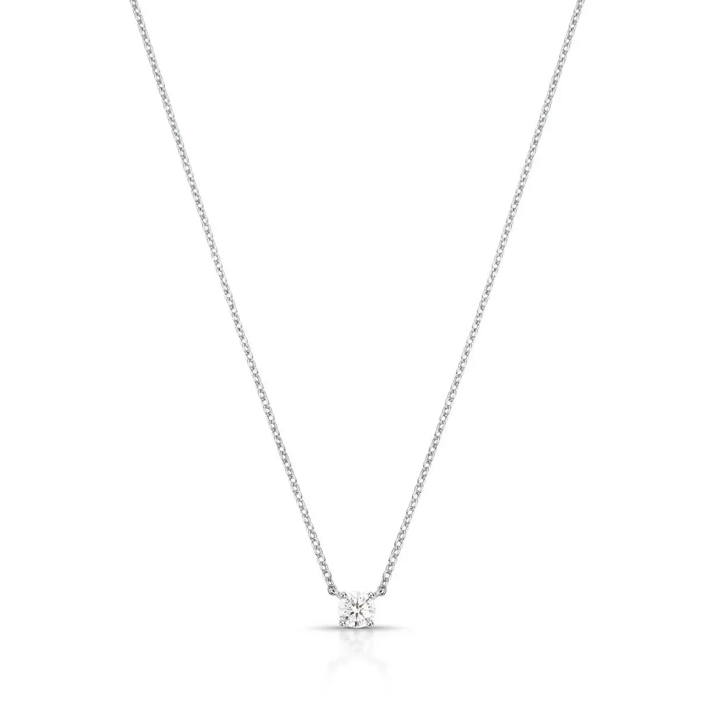 Colar de Prata 925 com Pedra Redonda Moissanite 4mm