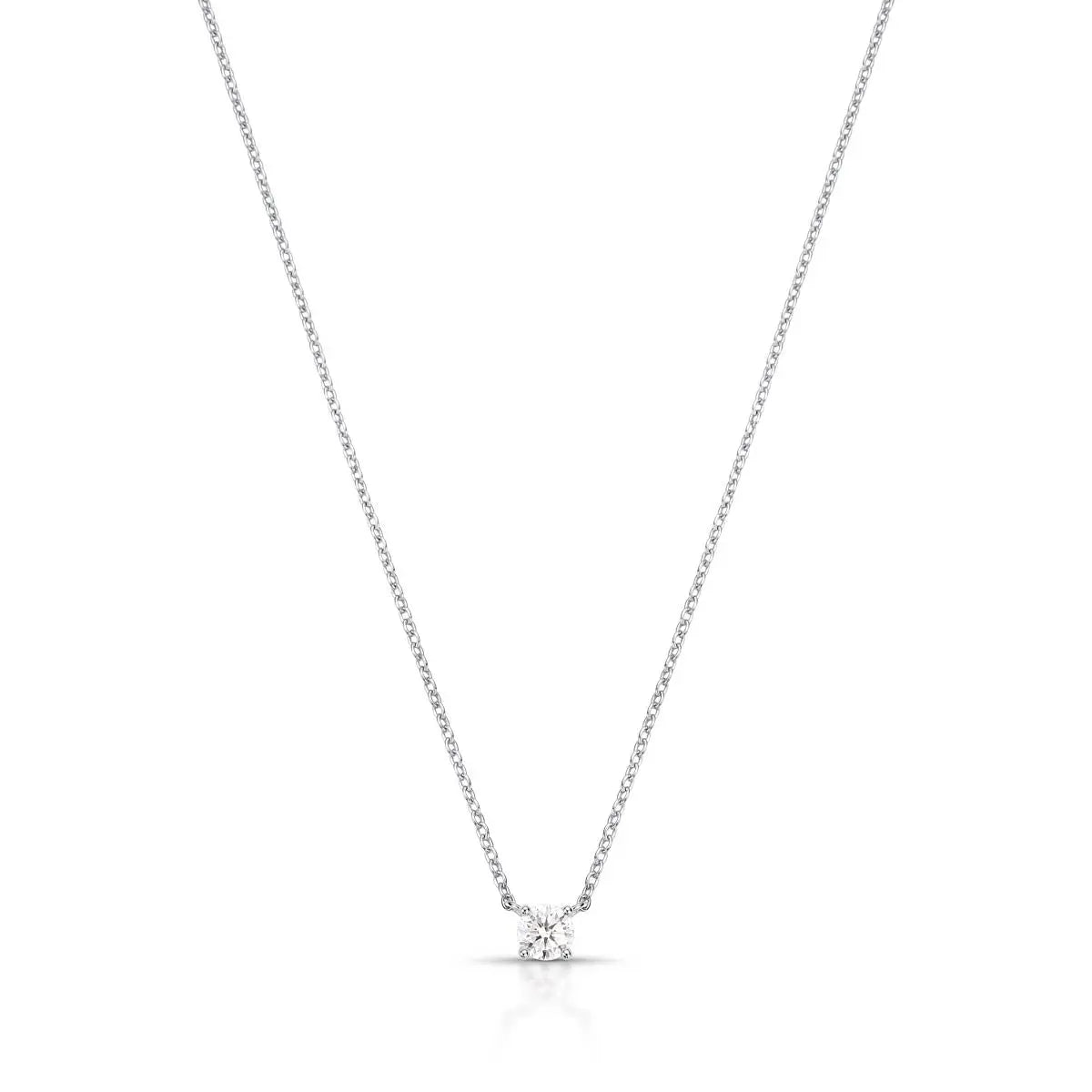 Colar de Prata 925 com Pedra Redonda Moissanite 4mm
