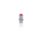 Pingente Folheado a Ródio Esteira Kids de Robô Esmaltado