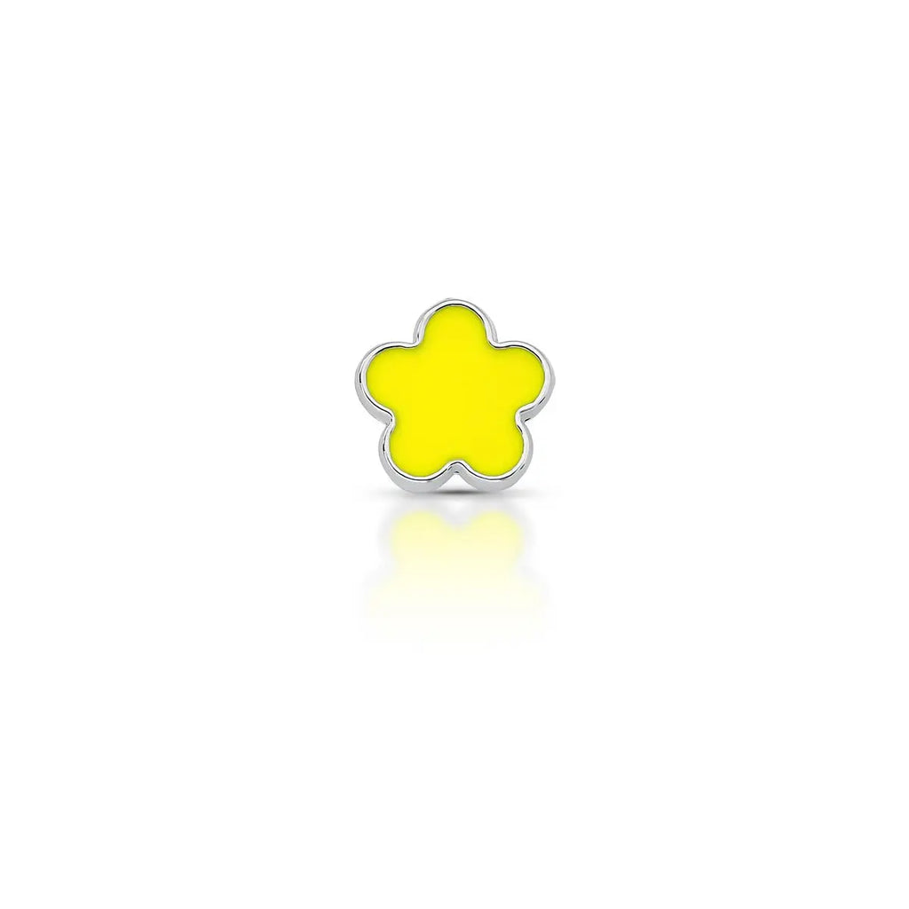 Pingente Folheado a Ródio Esteira Kids de Flor Esmaltada
