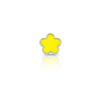 Pingente Folheado a Ródio Esteira Kids de Flor Esmaltada