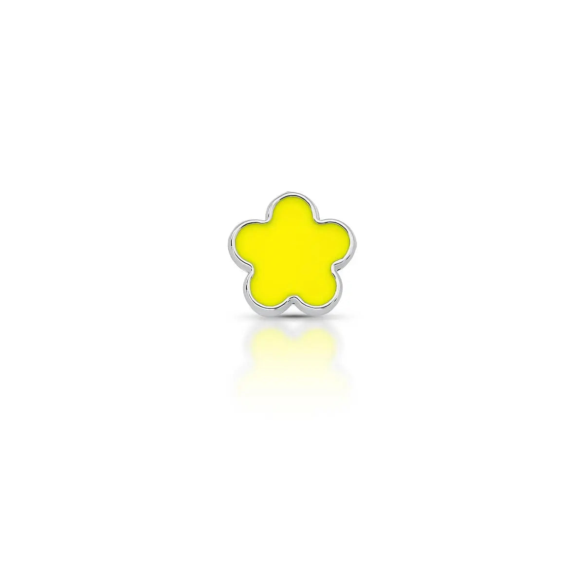 Pingente Folheado a Ródio Esteira Kids de Flor Esmaltada
