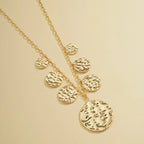 Colar Folheado a Ouro com Medalhas Texturizadas